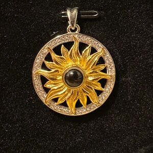 Sunflower Pendant Necklace - Gold and Silver